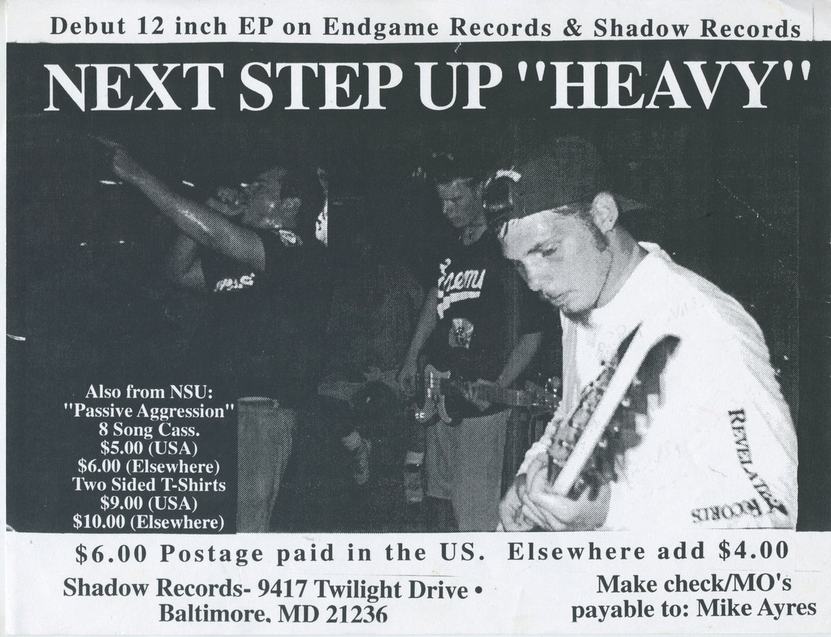 Vintage Next Step Up "HEAVY" Shadow Records Promo Flyer - jointcustodydc