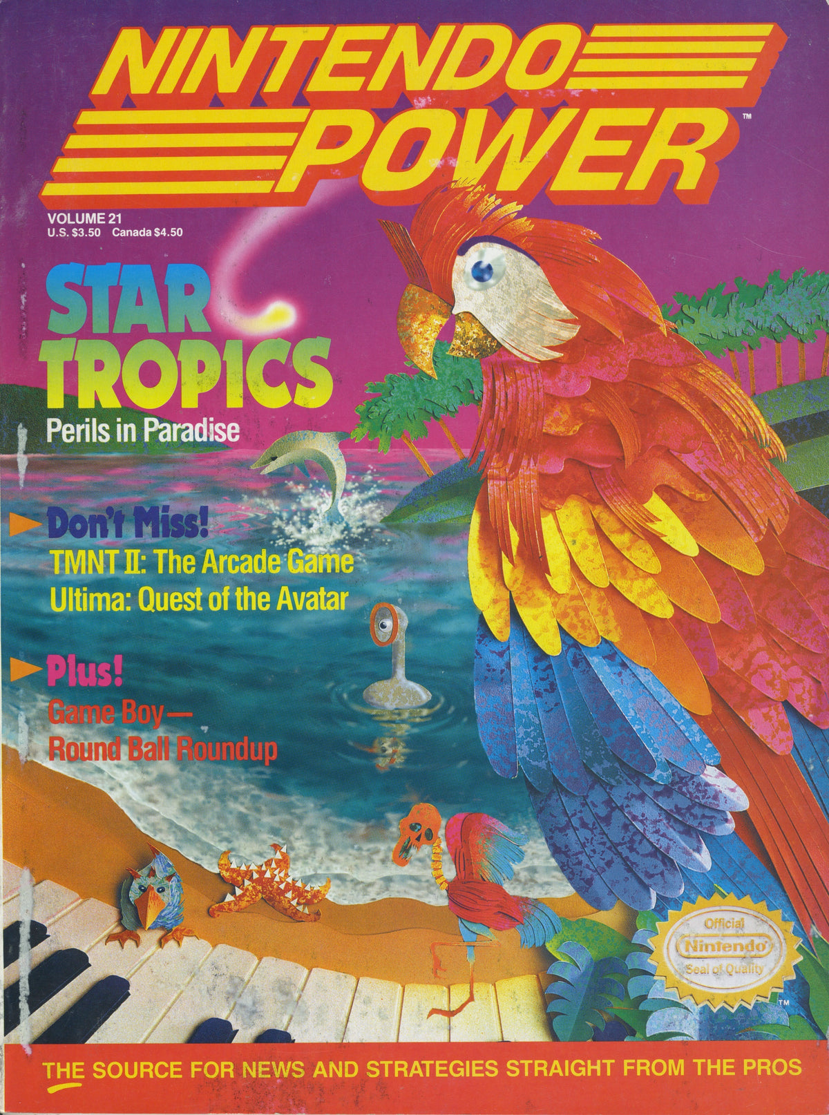 Vintage Nintendo Power Magazine &quot;Star Tropics&quot; Issue #21