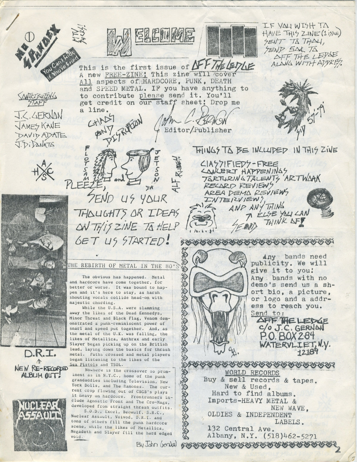 Vintage Off The Ledge "NY Hardcore" Fanzine Issue #1