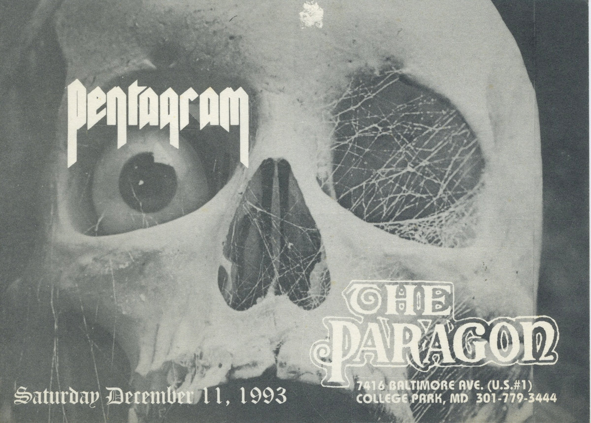 Vintage Pentagram Iron Man Unorthodox "The Paragon" College Park, MD Flyer + Cardstock Postcard - jointcustodydc
