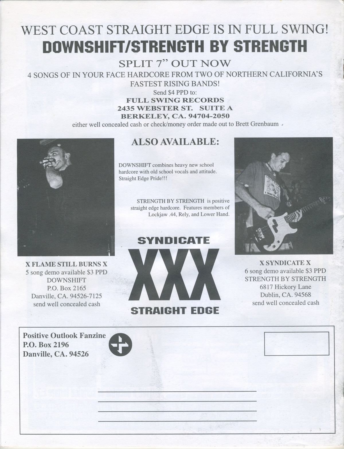 Vintage Positive Outlook &quot;Hardcore&quot; Fanzine Issue #1
