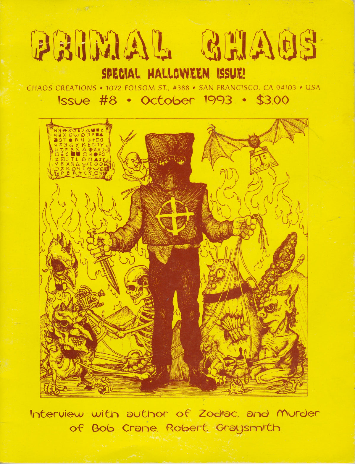 Vintage Primal Chaos Halloween Issue #8 "Bob Crane/Merzbow" Fanzine - jointcustodydc