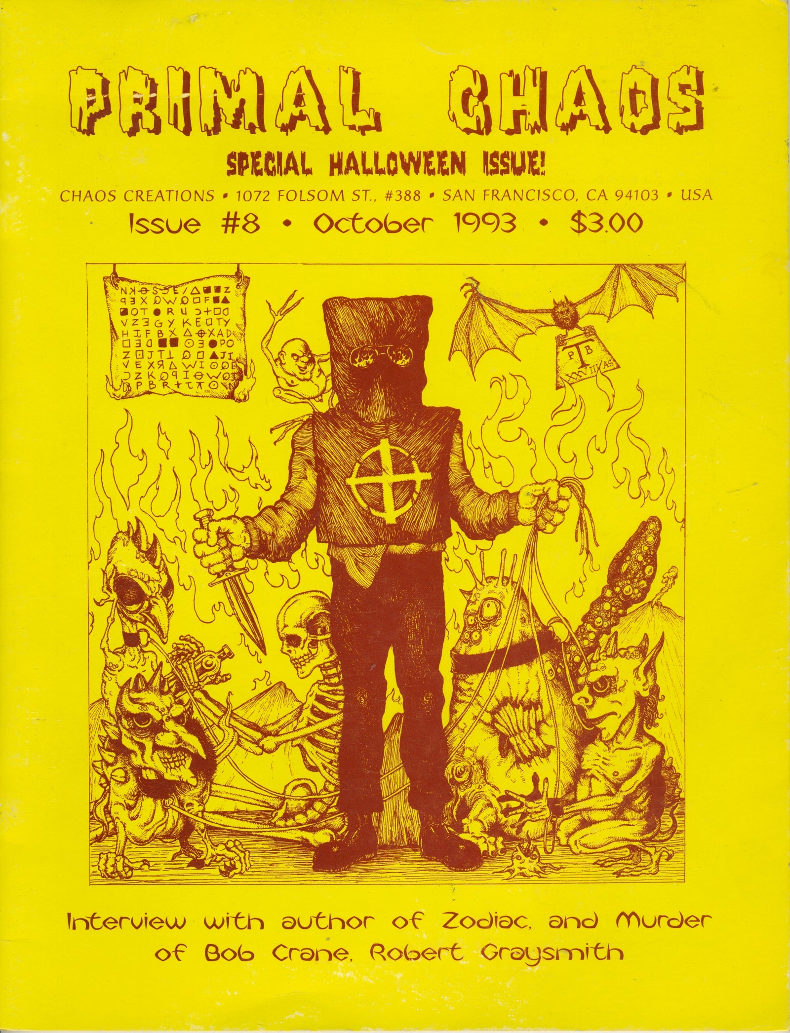 Vintage Primal Chaos Halloween Issue #8 "Bob Crane/Merzbow" Fanzine - jointcustodydc