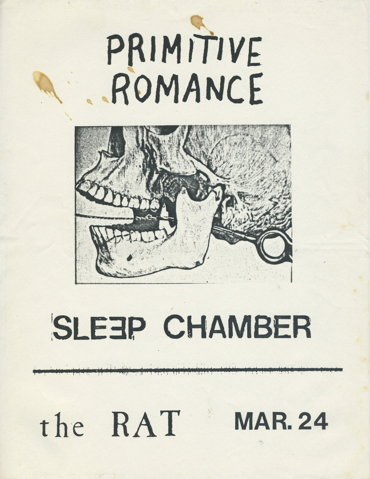 Vintage Primitive Romance & Sleep Chamber "The Rat" Boston, MA Flyer - jointcustodydc