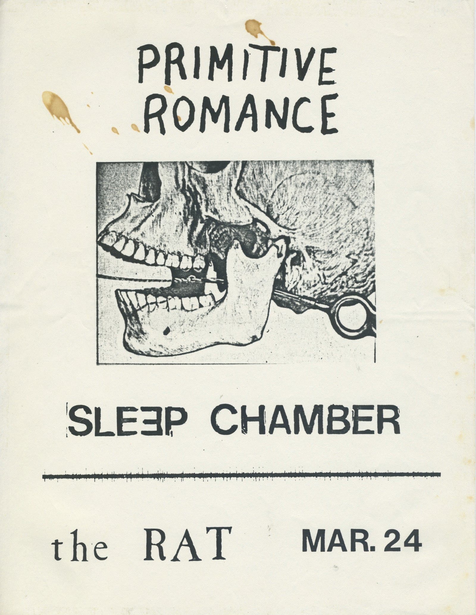 Vintage Primitive Romance & Sleep Chamber "The Rat" Boston, MA Flyer - jointcustodydc