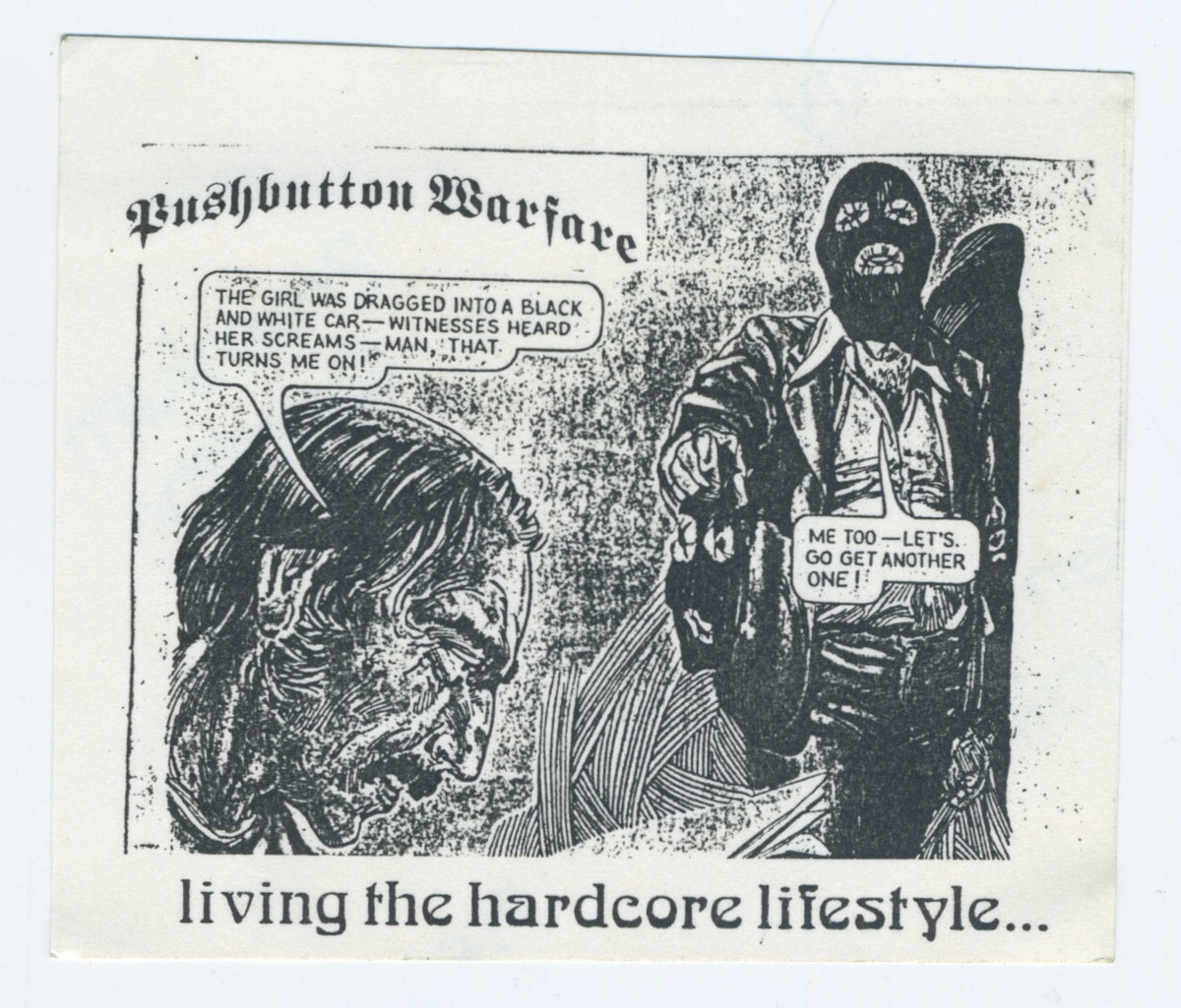 Vintage Pushbutton Warfare &quot;Living The Hardcore Lifestyle&quot; Sticker Lot