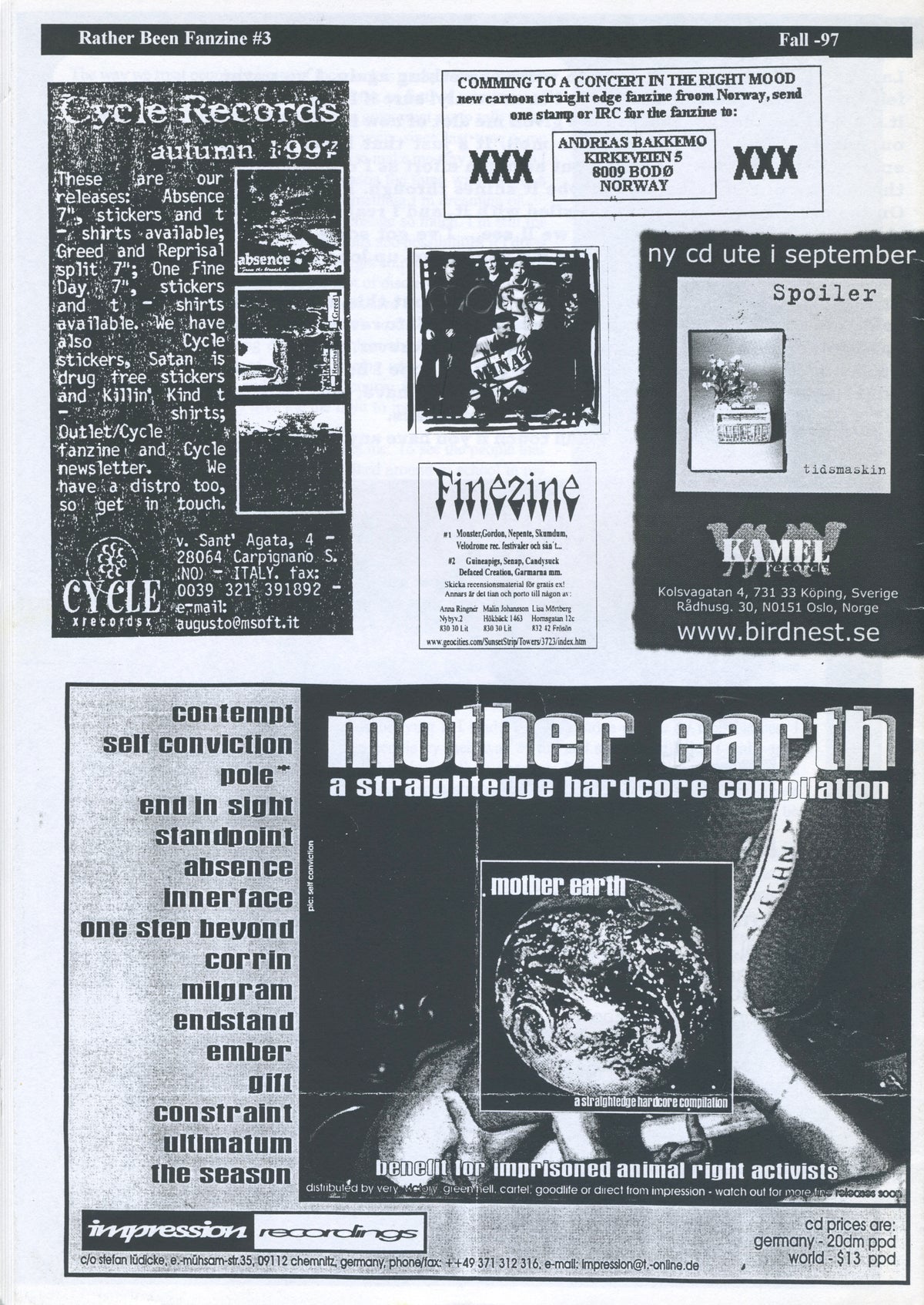 Vintage Rather Been &quot;Sweden Straight Edge&quot; Fanzine Issue #3