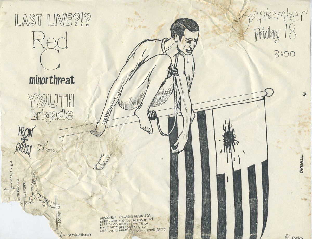 Red C Minor Threat Youth Brigade Iron Cross "Washington, D.C." Show Flyer