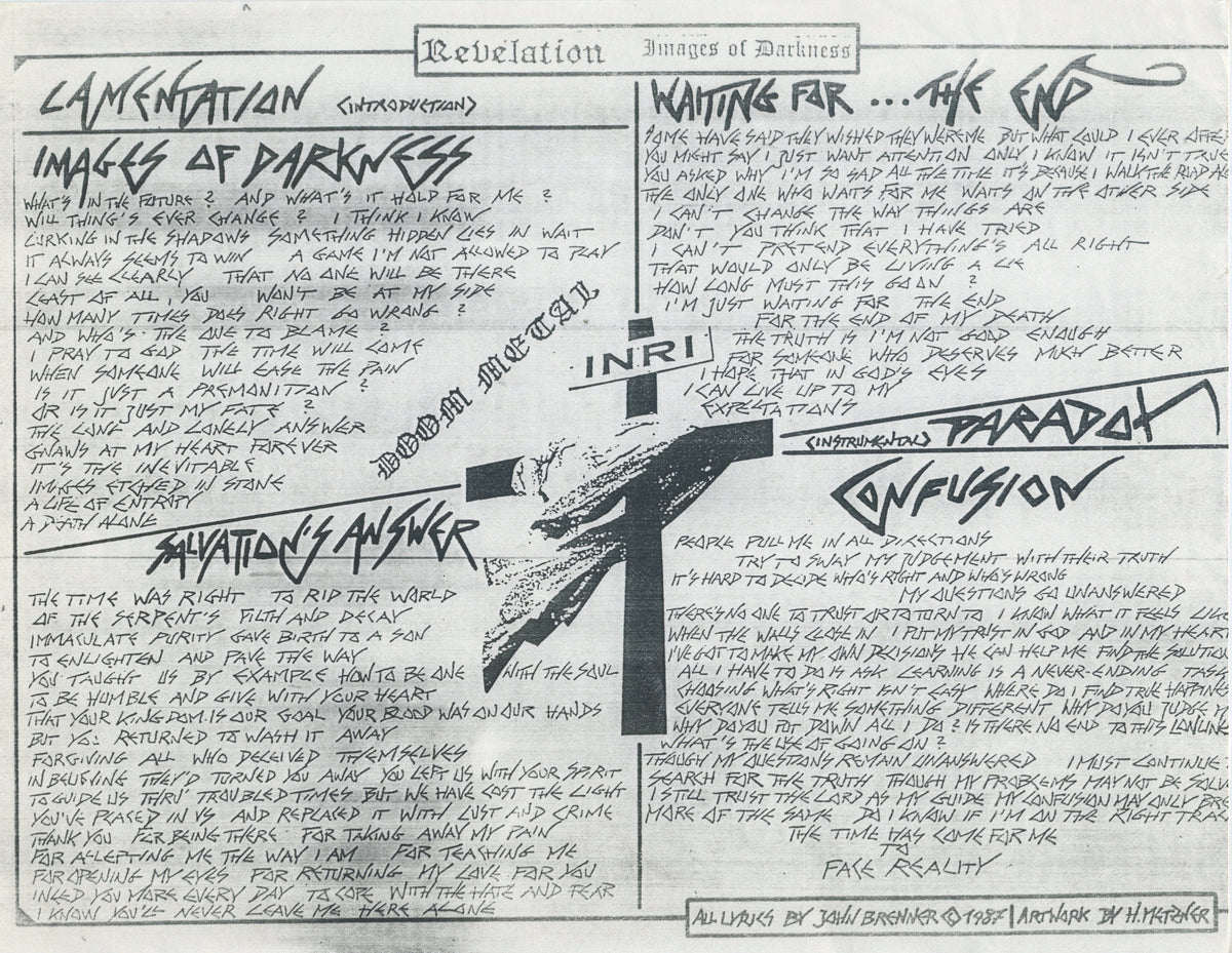 Vintage Revelation &quot;The Illusion Of Progress&quot; Maryland Doom &#39;87-89 Press Kit Flyers