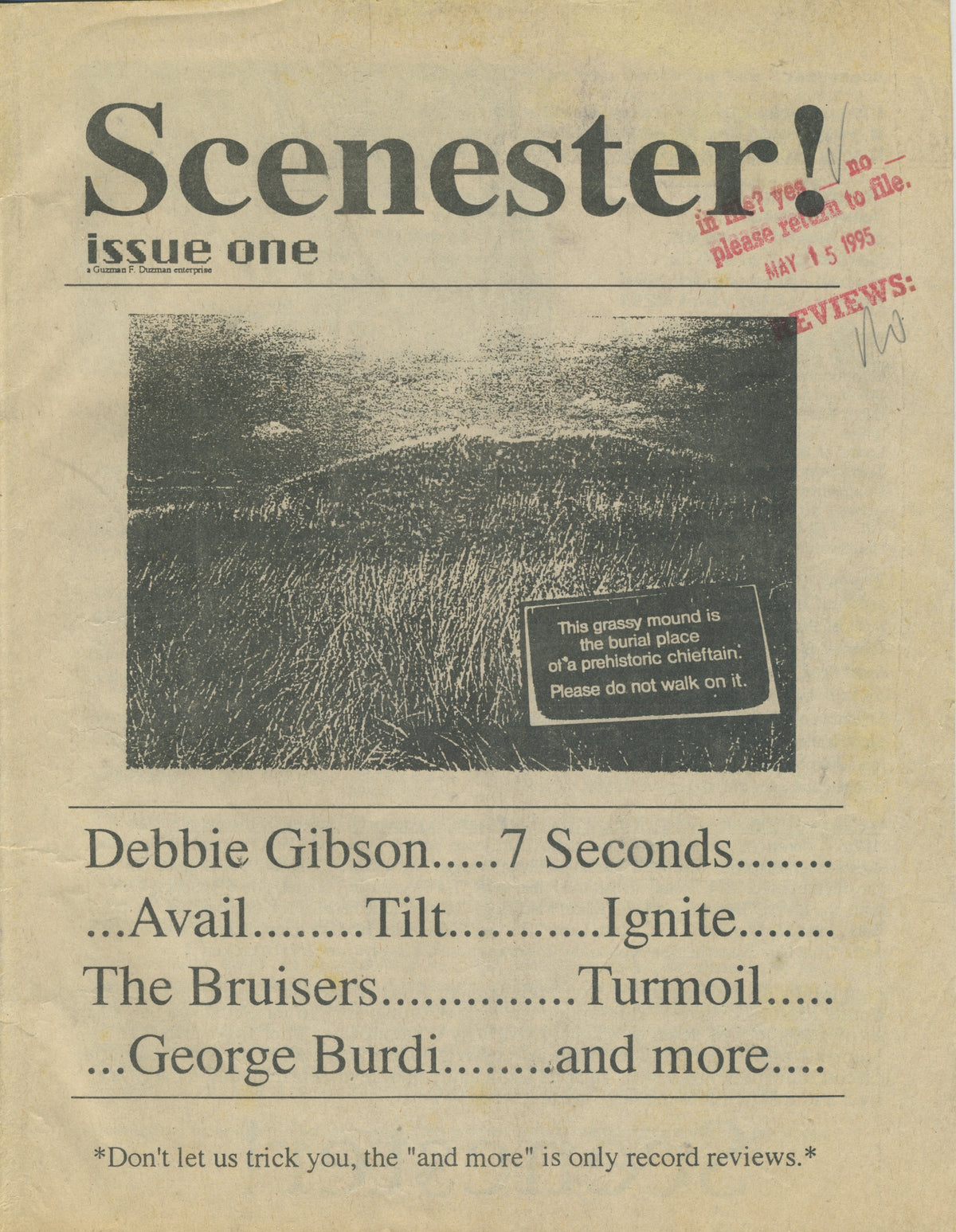 Vintage Scenester! Fanzine "Resistance Records The Bruisers 7 Seconds" Issue #1 - jointcustodydc