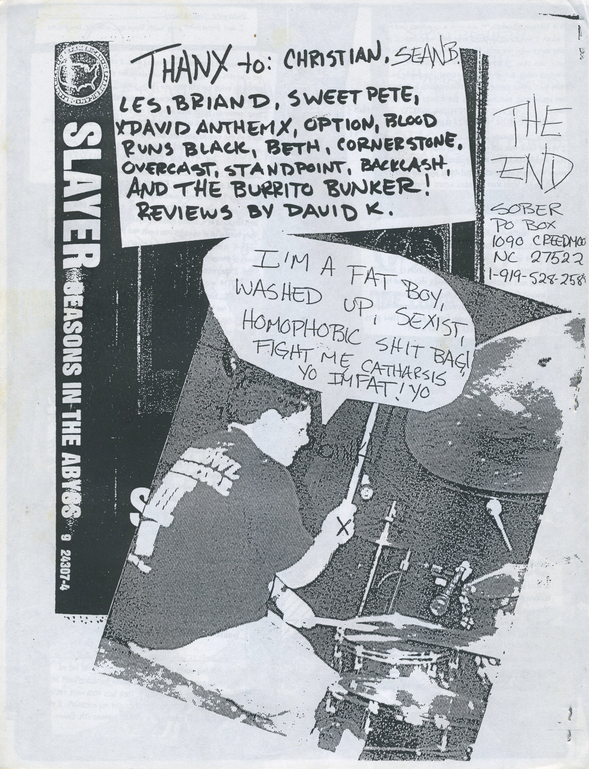 Vintage Sober Issue #2 &quot;North Carolina&quot; 90&#39;s Hardcore Fanzine