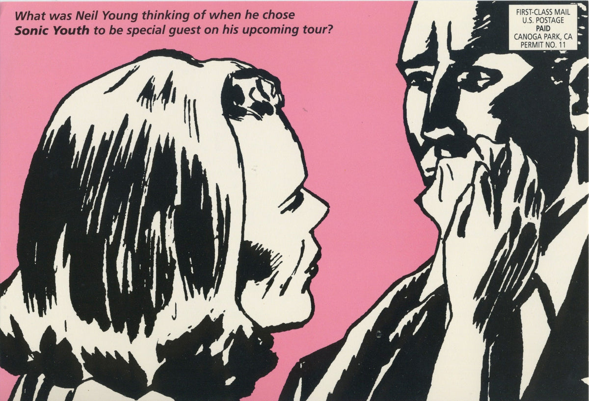Vintage Sonic Youth "David Geffen Company" Neil Young Postcard - jointcustodydc
