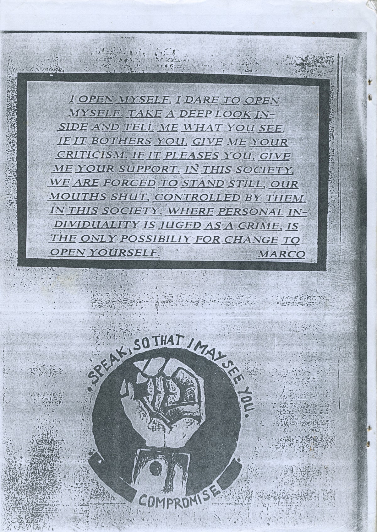 Vintage Speak So That I May See You &quot;Munchen, Germany&quot; 90&#39;s Hardcore Fanzine