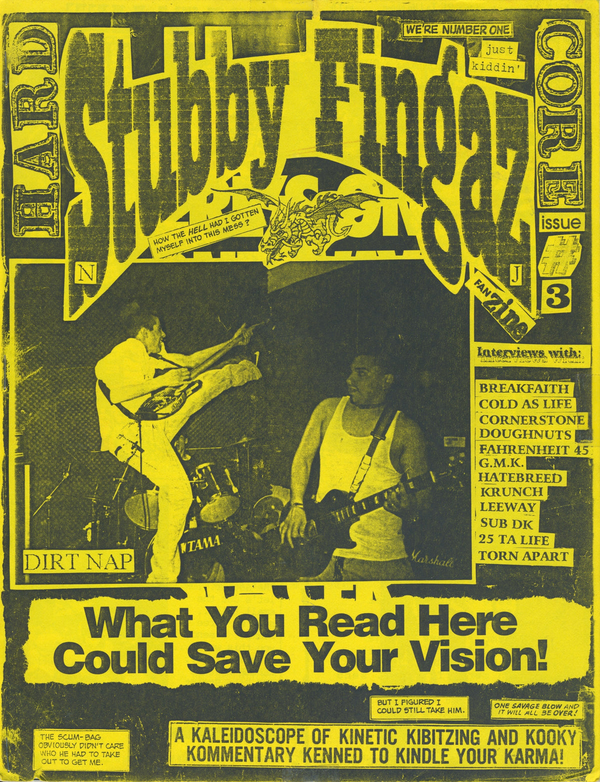 Vintage Stubby Fingaz &quot;Hardcore&quot; Fanzine Issue #3