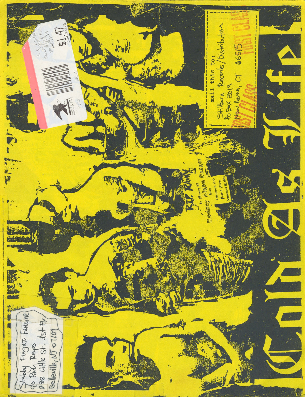 Vintage Stubby Fingaz &quot;Hardcore&quot; Fanzine Issue #3