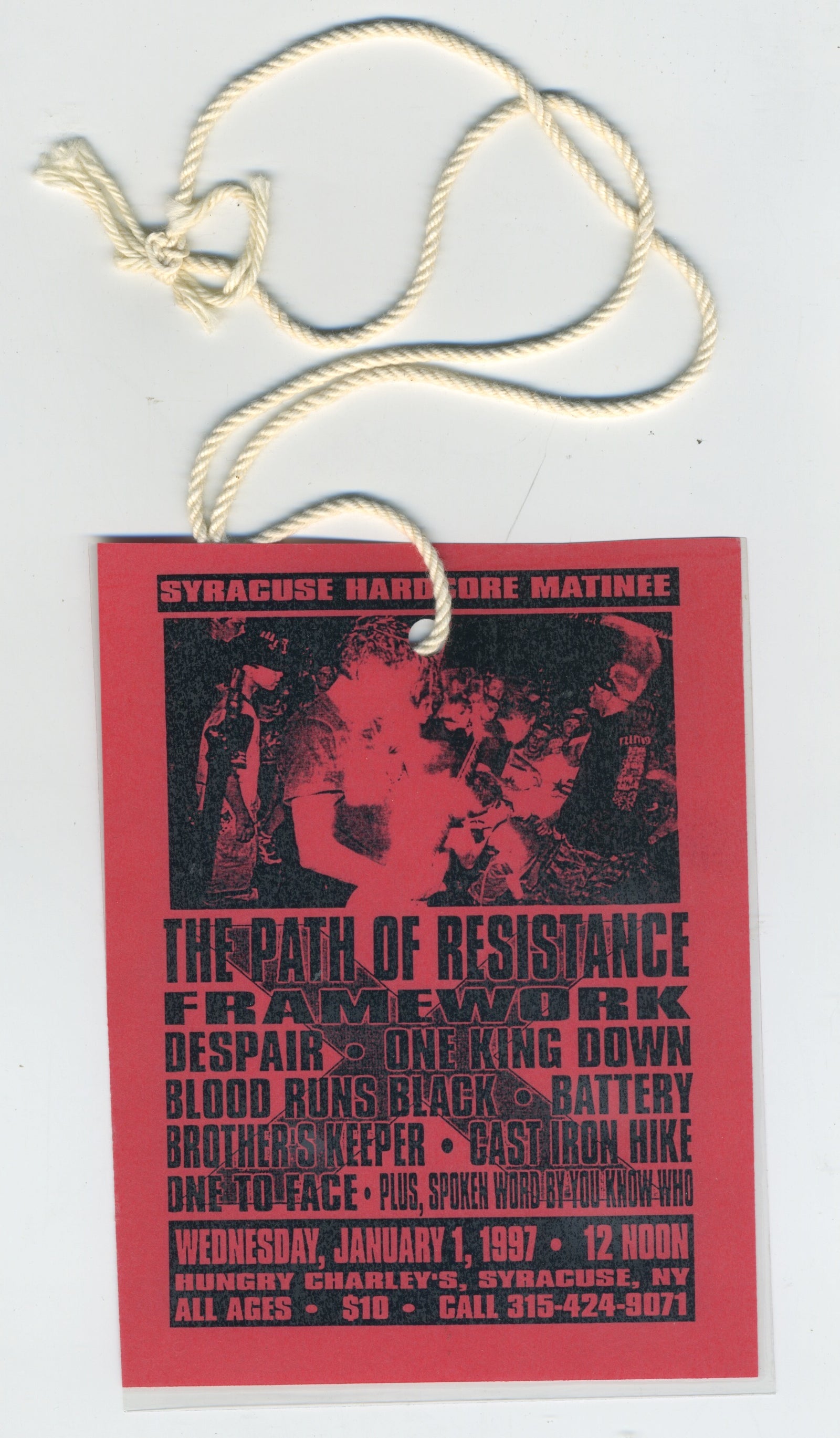 Vintage Path Of Resistance Framework Despair One King Down "Syracuse Hardcore Matinee" '97 Laminate - jointcustodydc