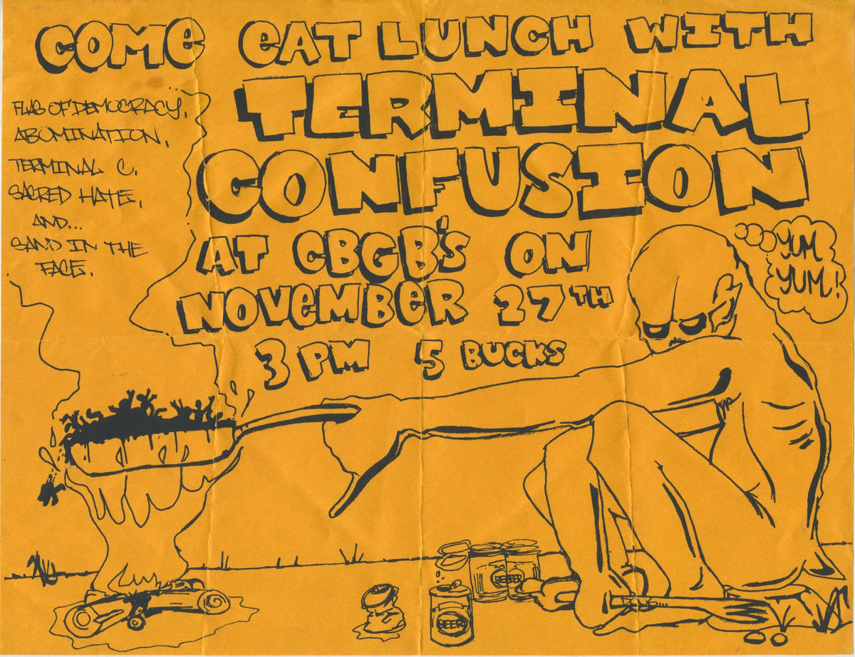 Vintage Terminal Confusion Flag Of Democracy Abomination Terminal C Sacred Hate Sand In The Face "CBGB" NYHC Flyer - jointcustodydc