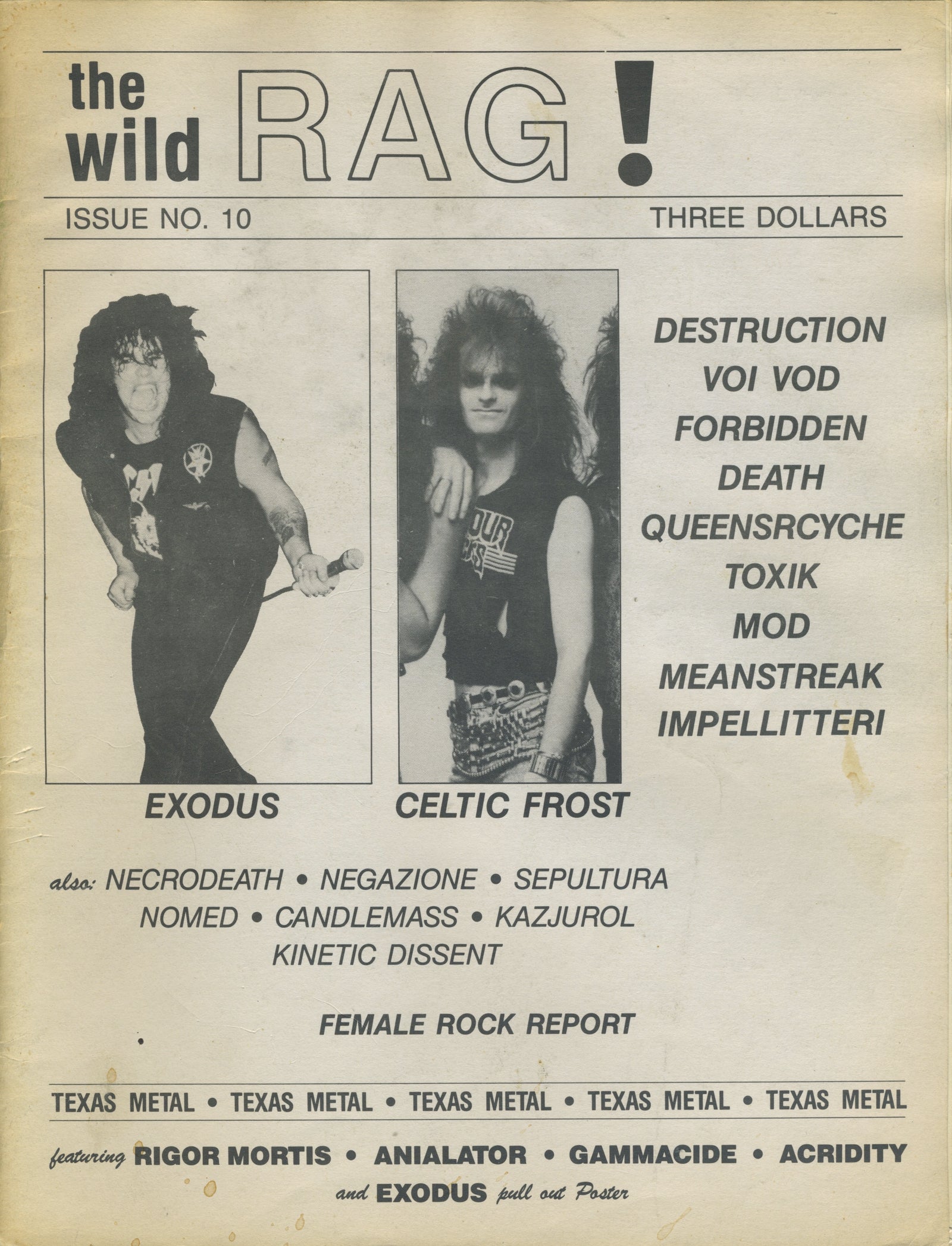 Vintage The Wild Rag Issue "Independent Heavy Metal Magazine" Issue #10 - jointcustodydc