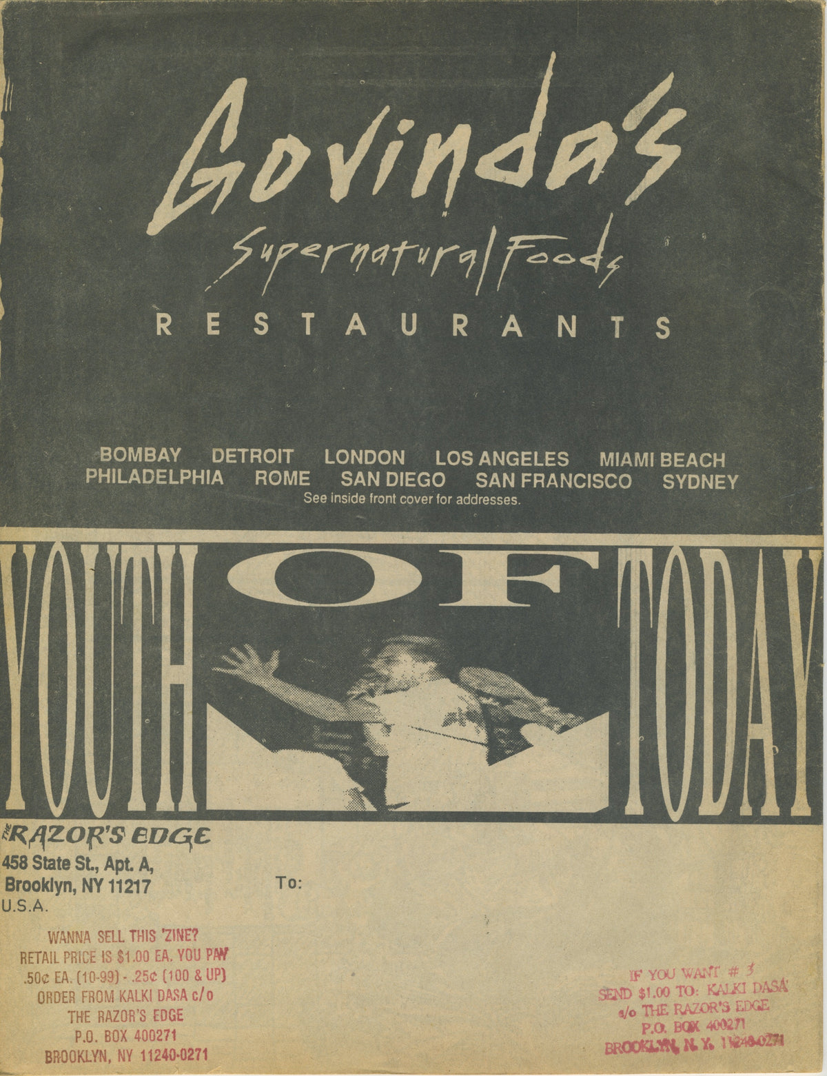 Vintage The Razor's Edge " Fanzine Issue #2 - jointcustodydc