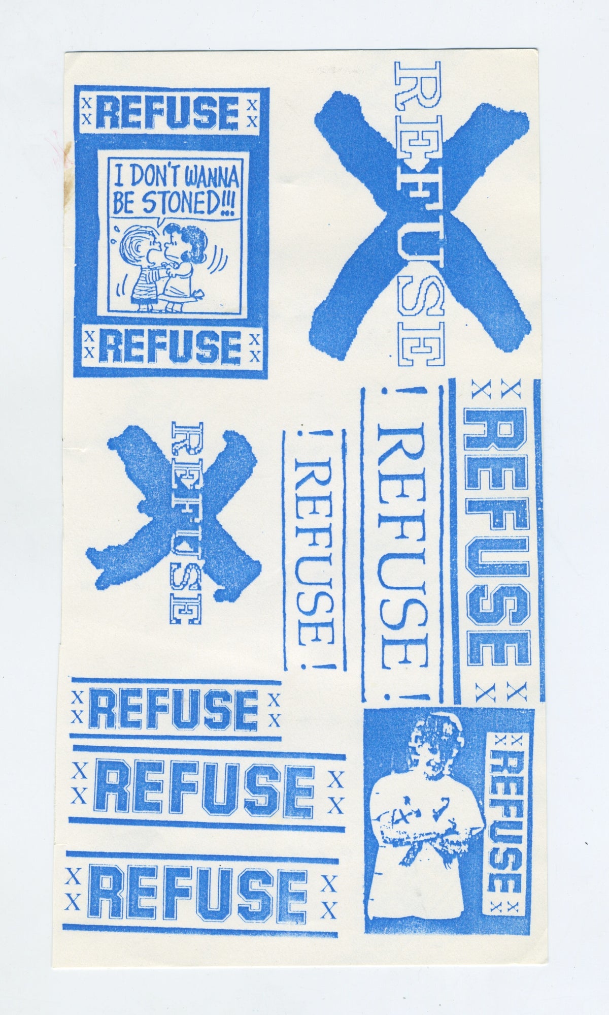 Vintage Uncut Refuse &quot;Seattle Straight Edge&quot; Strainer Sticker Sheet