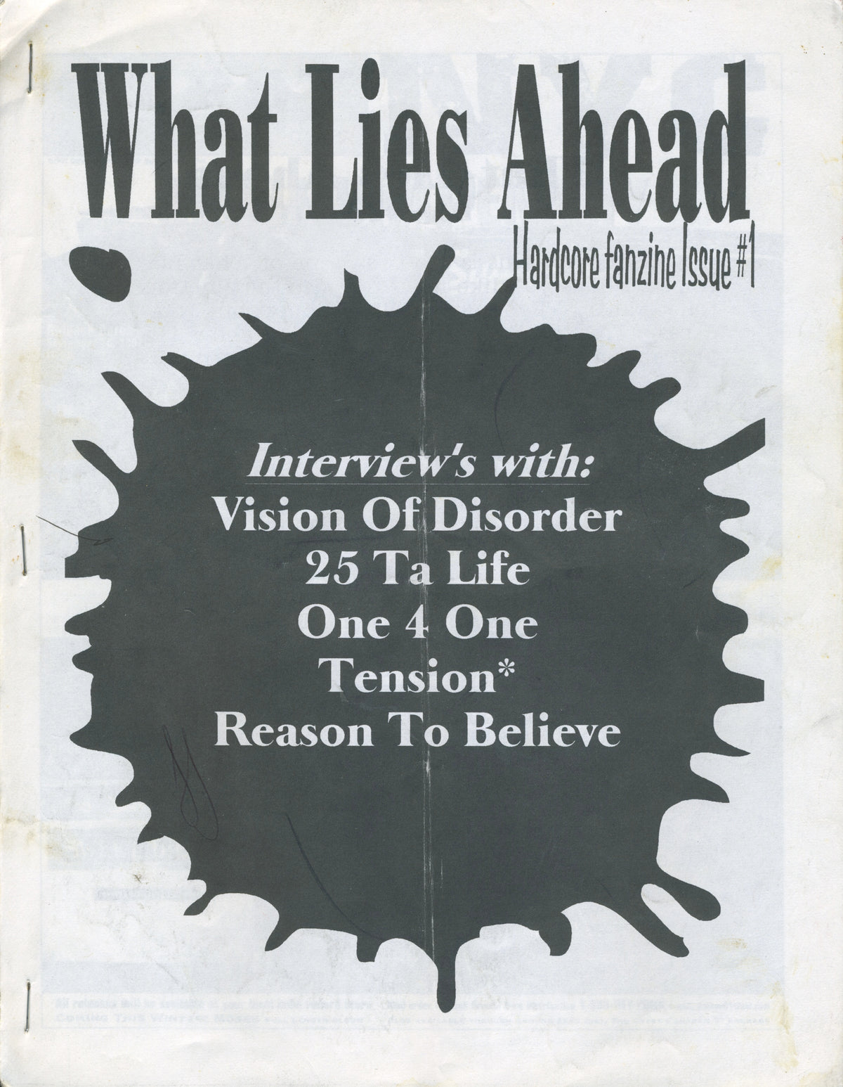 Vintage What Lies Ahead &quot;Hardcore&quot; Fanzine Issue #1