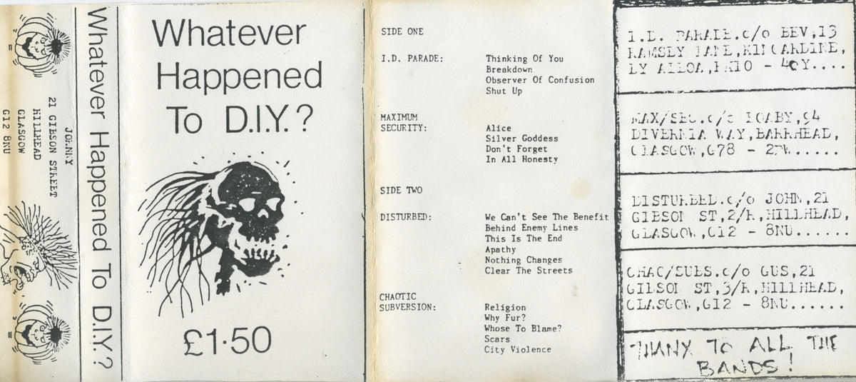 Whatever Happened To D.I.Y.? "Hardcore Pumpkin Tapes" Glasgow Hardcore Compilation Cassette Tape