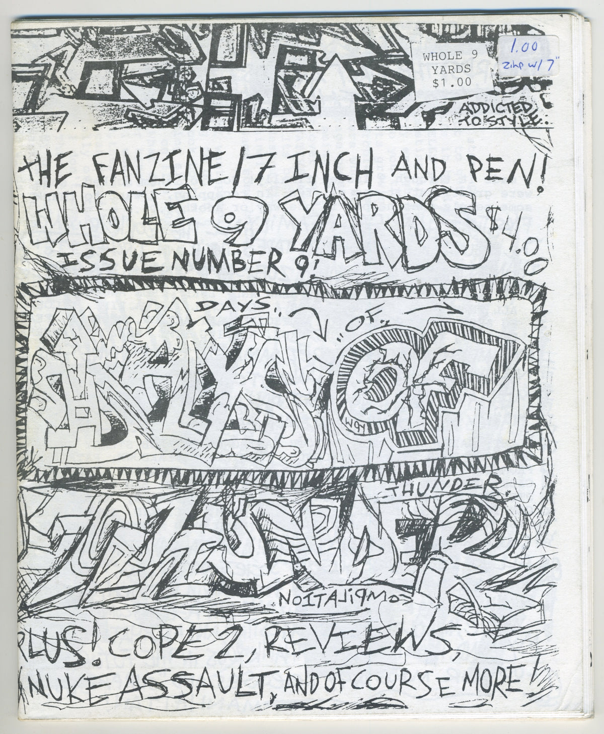 Vintage Whole 9 Yards &quot;NYHC&quot; Tattoo &amp; Graffiti Fanzine Issue #9