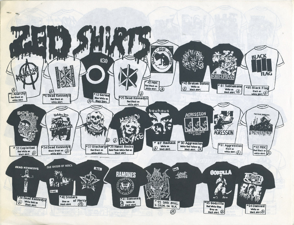Vintage Zed Records "Zed Shirt's" Printed Catalog - jointcustodydc