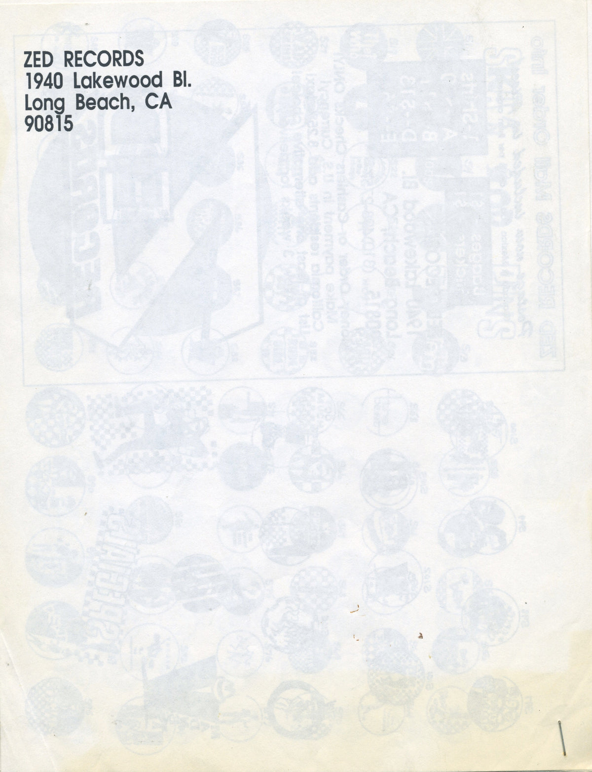 Vintage Zed Records "Zed Shirt's" Printed Catalog - jointcustodydc
