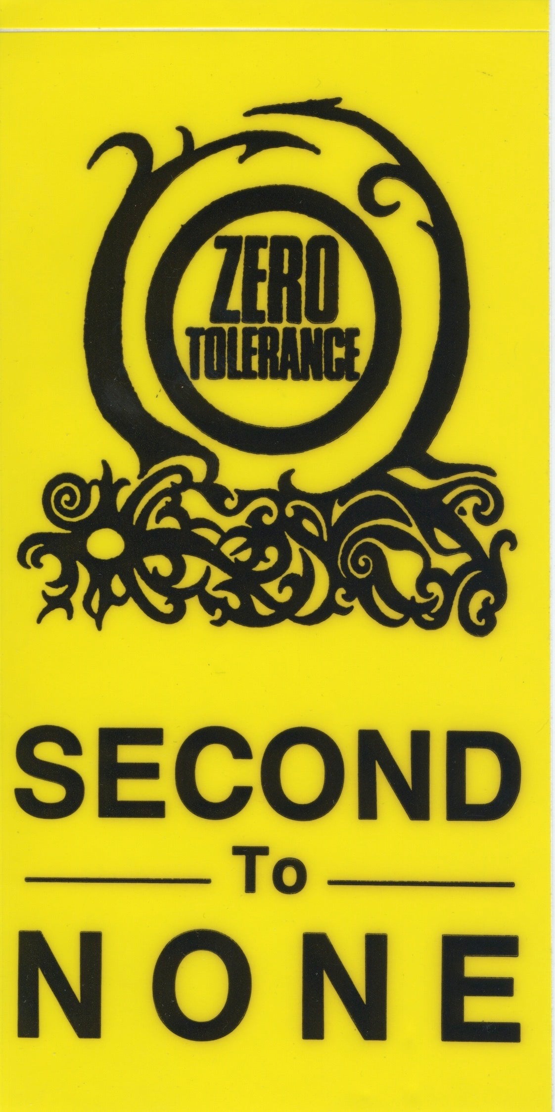 Vintage Zero Tolerance &quot;Second To None&quot; Sticker