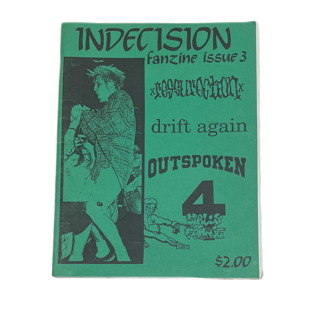 Vintage Indecision Fanzine &quot;Issue Number 3&quot; Four Walls Falling Cover