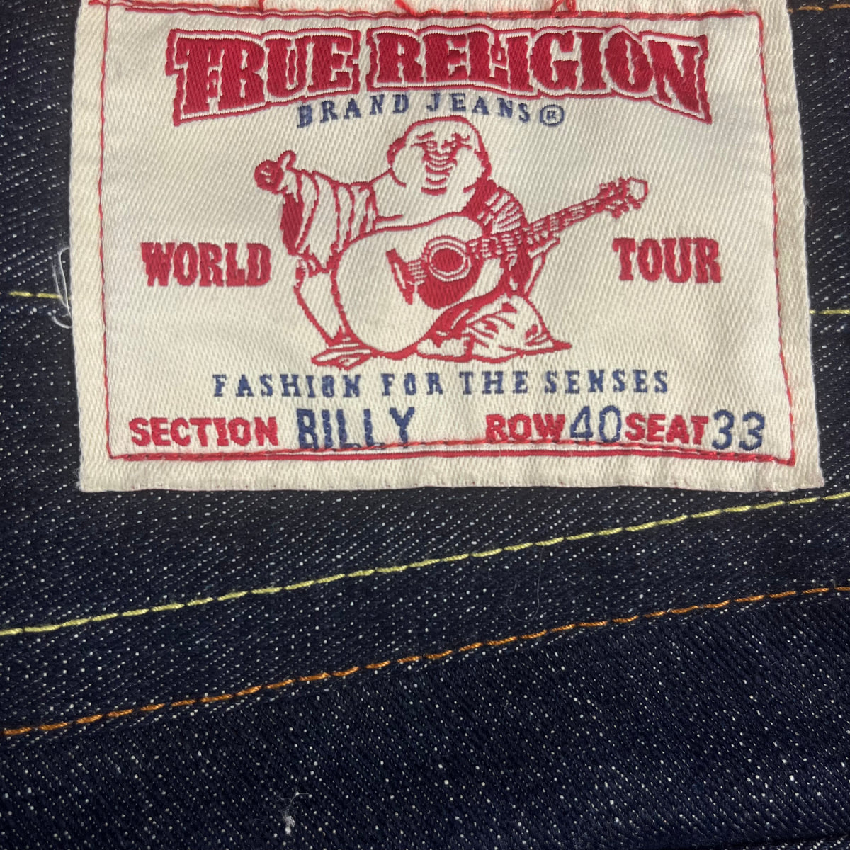 True Religion &quot;Billy&quot; 38x33 Made In USA Embroidered Tiger Jeans