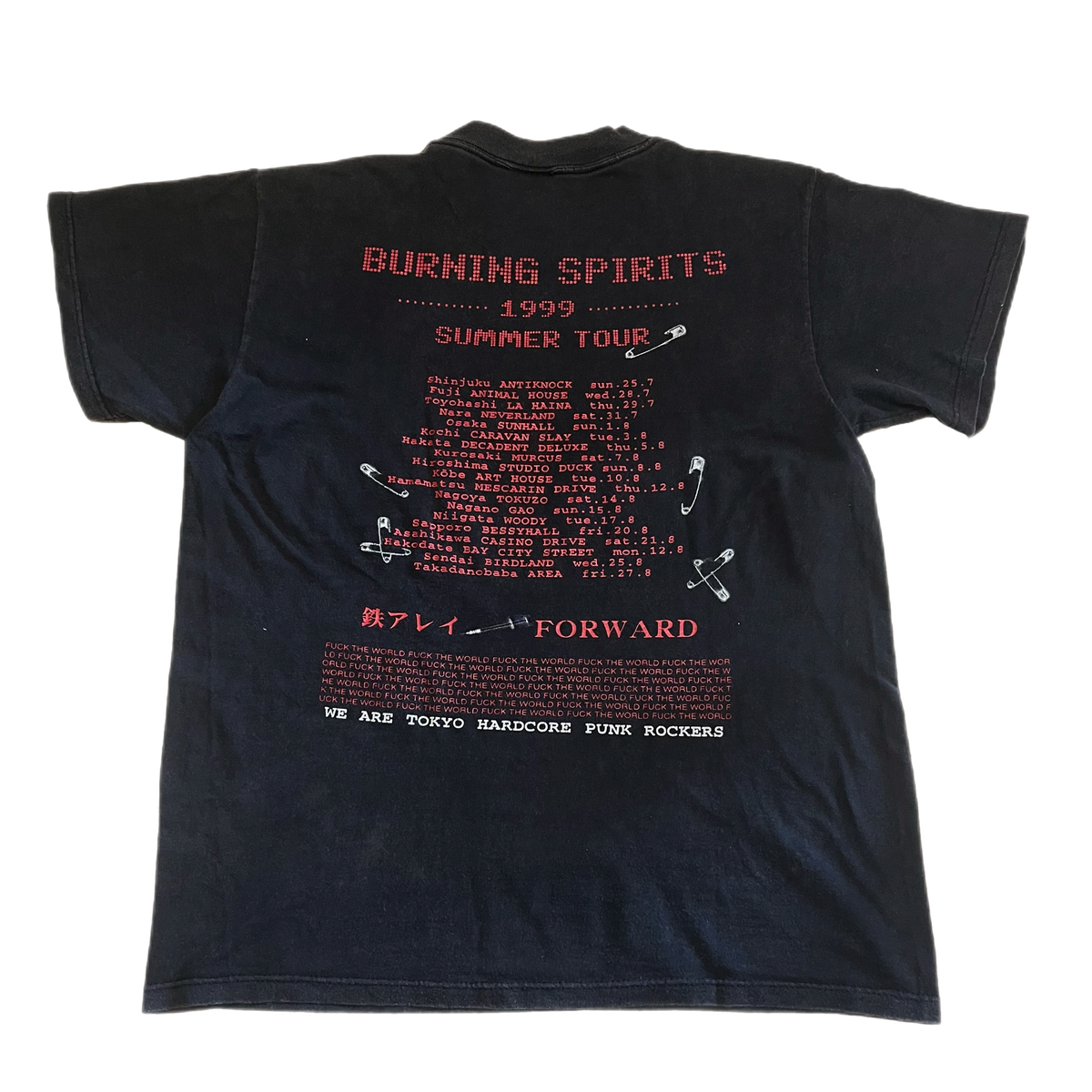 Vintage Tetsu Arrey Forward &quot;Burning Spirits&quot; 1999 T-Shirt
