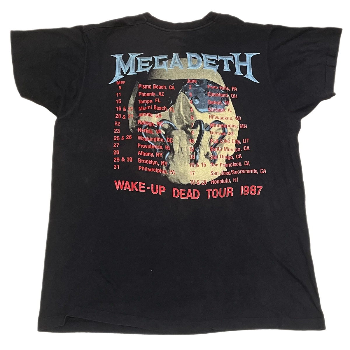 Vintage Megadeth &quot;Wake-Up Dead&quot; 1987 Tour T-Shirt