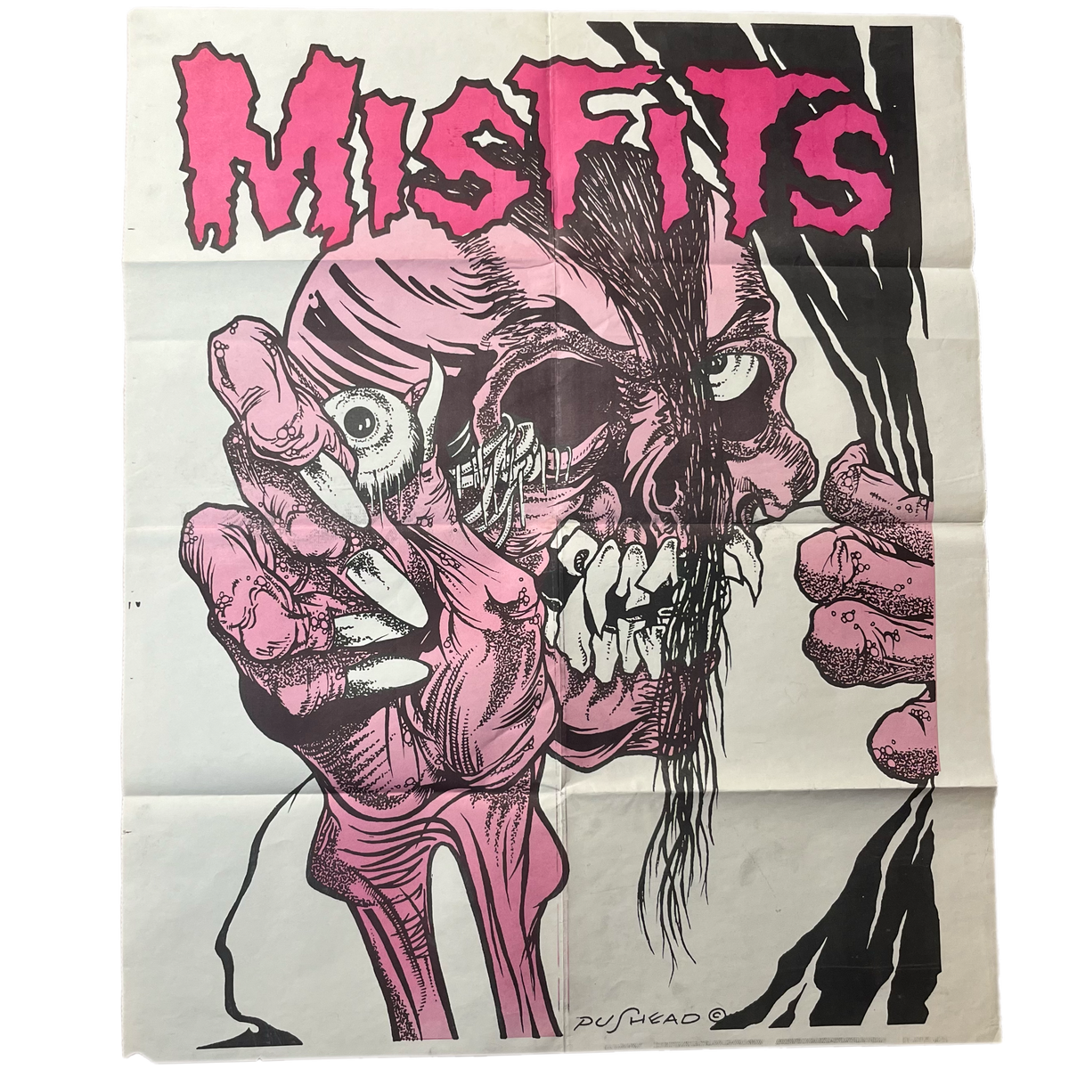 Vintage Misfits "Pushead" Pusmort Evil Eye Screened Poster - jointcustodydc