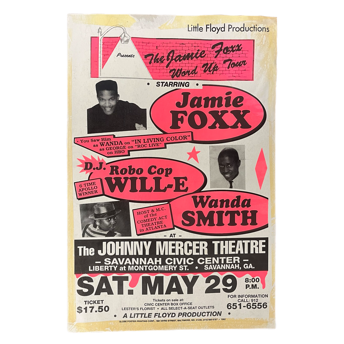 Vintage Jamie Foxx DJ Will-E Robo Wanda Smith &quot;The Jamie Foxx Word Up Tour&quot; A Little Floyd Production Globe Poster