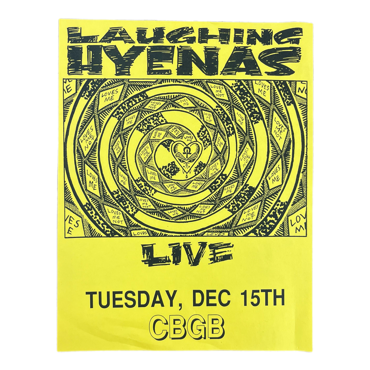 Vintage Laughing Hyenas &quot;Live @ CBGB&quot; Flyer