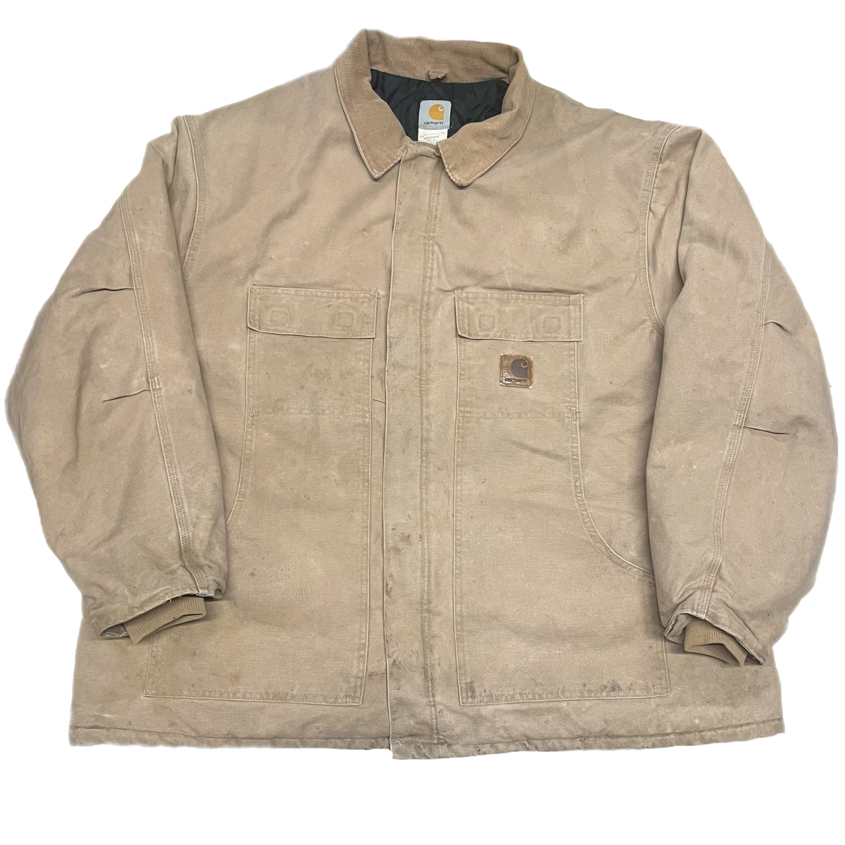 Vintage Carhartt C26 Sandstone Canvas Corduroy Collar Quilt Lined Jacket jointcustodydc