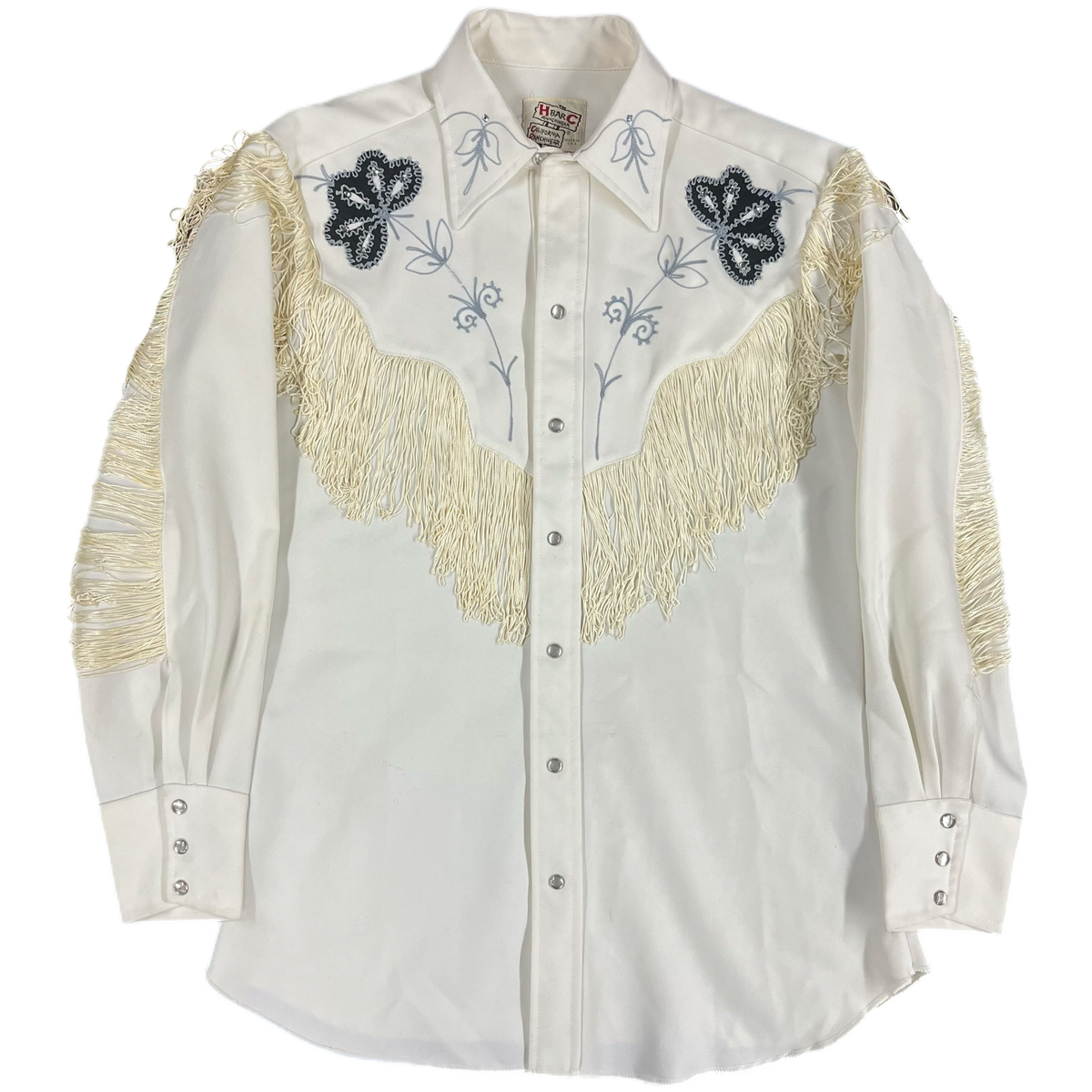 Vintage H Bar C Ranchwear &quot;El Dorado Collection&quot; Fringe Pearl Snap Shirt