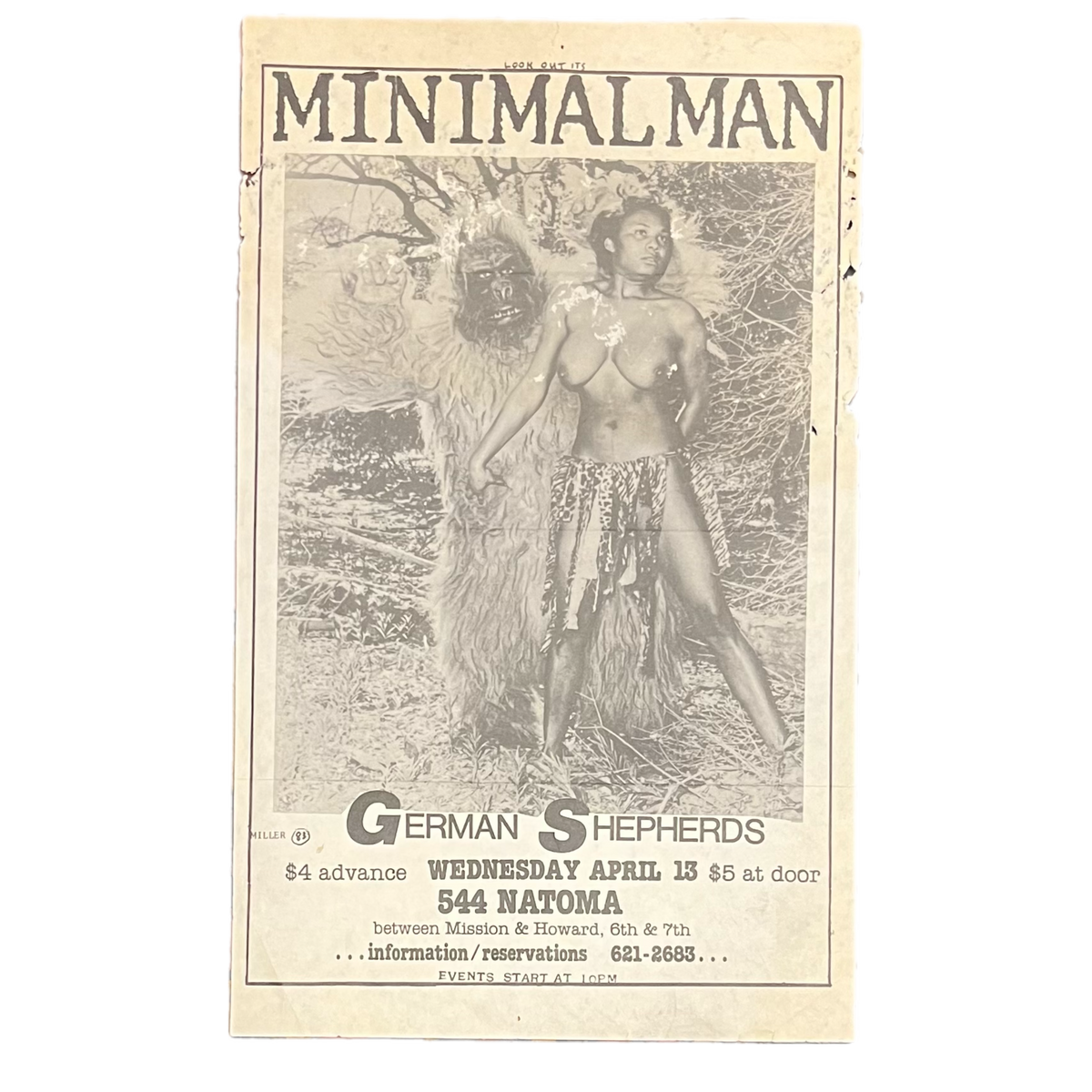 Vintage Minimal Man German Shepards &quot;San Francisco, CA&quot; Show Flyer