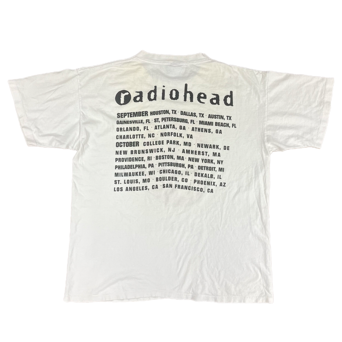 Vintage Radiohead &quot;Pablo Honey&quot; US Tour T-Shirt