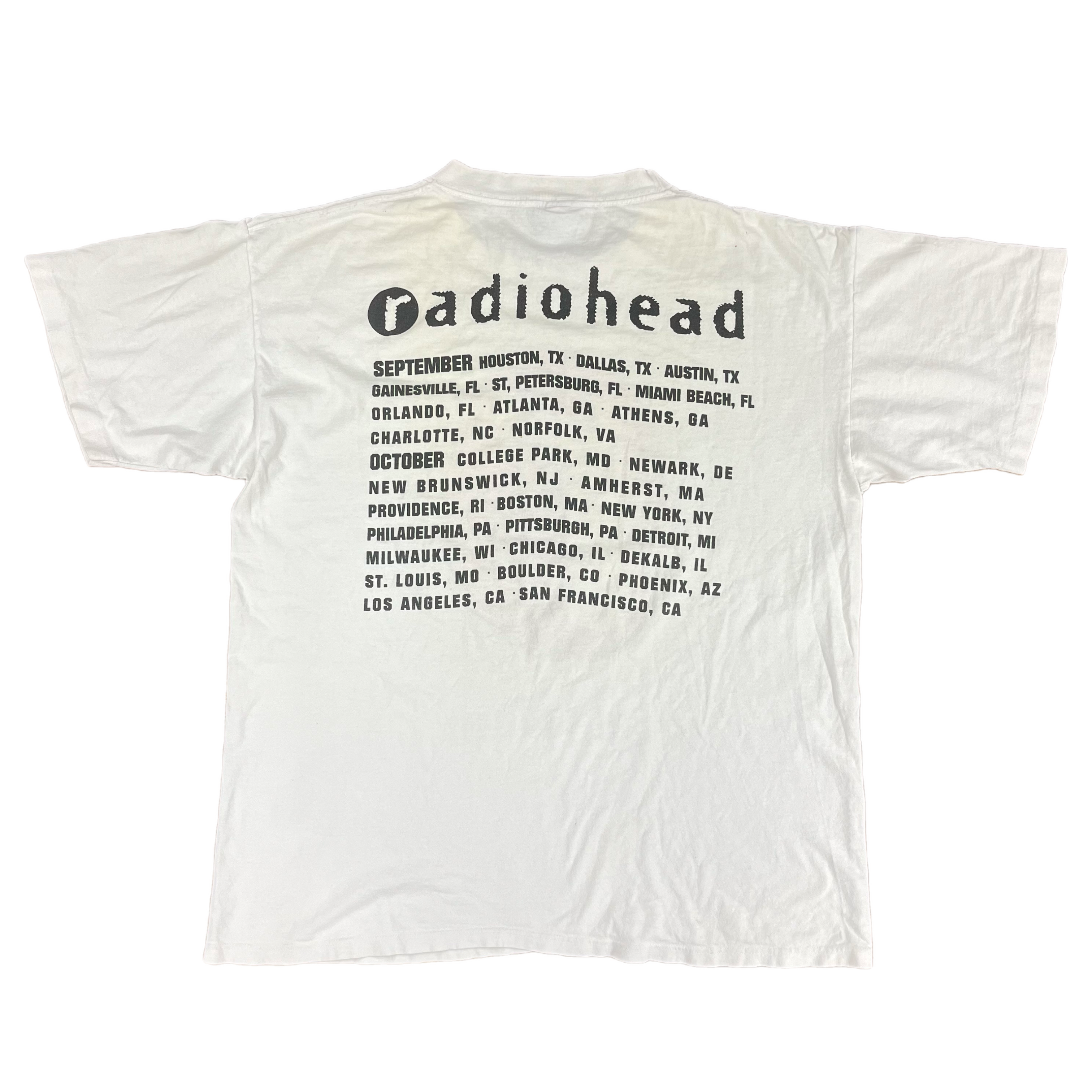 radiohead Pablo Honey Tour Tシャツ Radiohead Band Pablo Honey Tour 2 Side Navy Unisex Tshirt