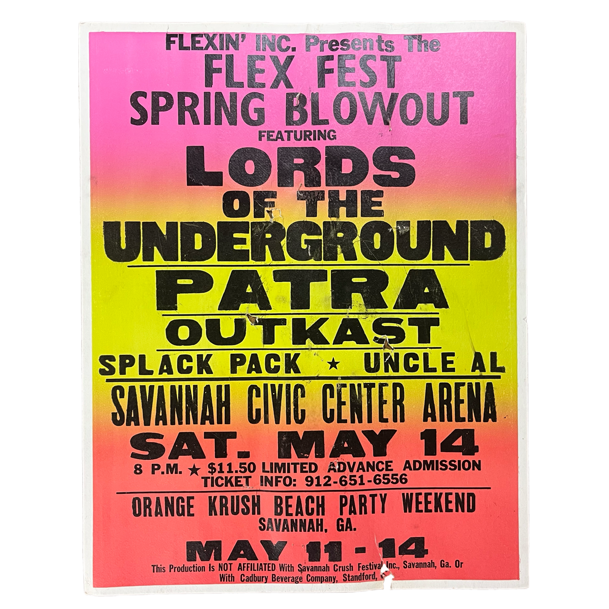 Vintage Lords Of The Underground Outkast Patra &quot;Flex Fest Spring Blowout&quot; Poster