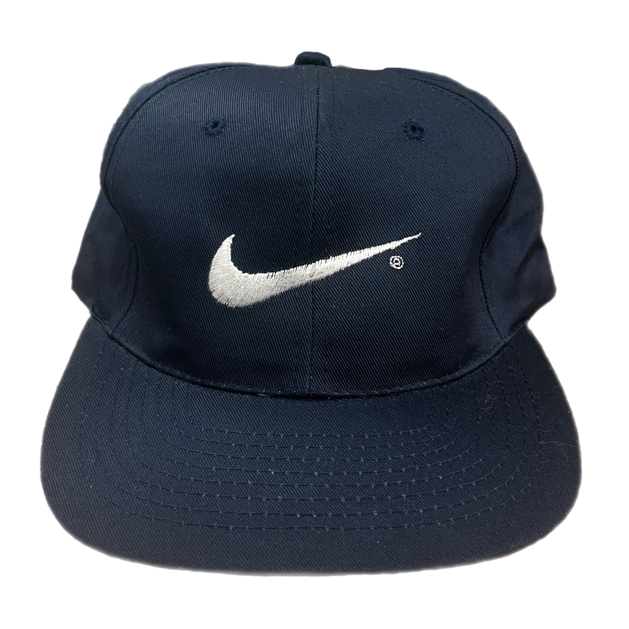 Vintage Nike Navy Blue Swoosh Snapback Hat
