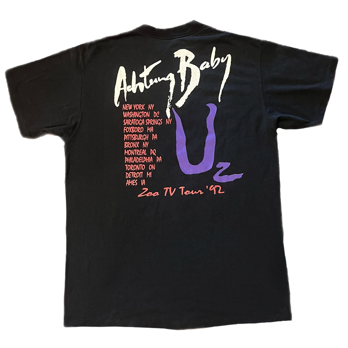 Vintage U2 &quot;Achtung Baby&quot; Zoo TV T-Shirt