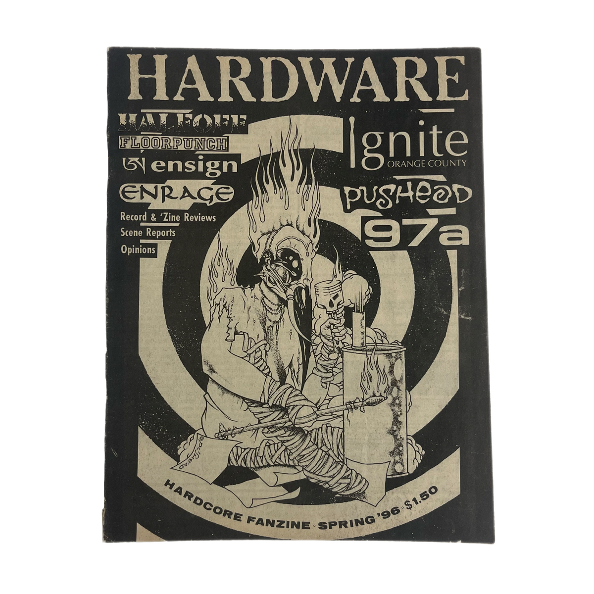 Vintage Hardware Fanzine &quot;Issue Number 8&quot; Pushead Cover Spring &#39;96