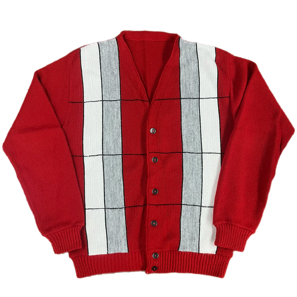 Paneled Denim Wool Cardigan