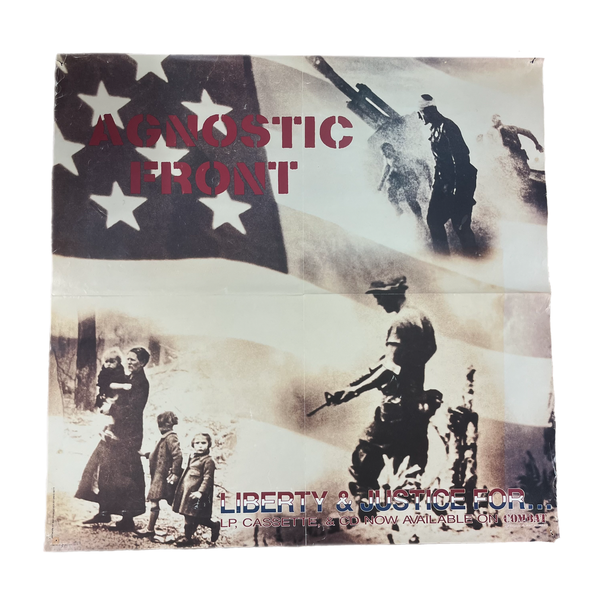 Vintage Agnostic Front &quot;Liberty &amp; Justice For...&quot; Combat Records Poster