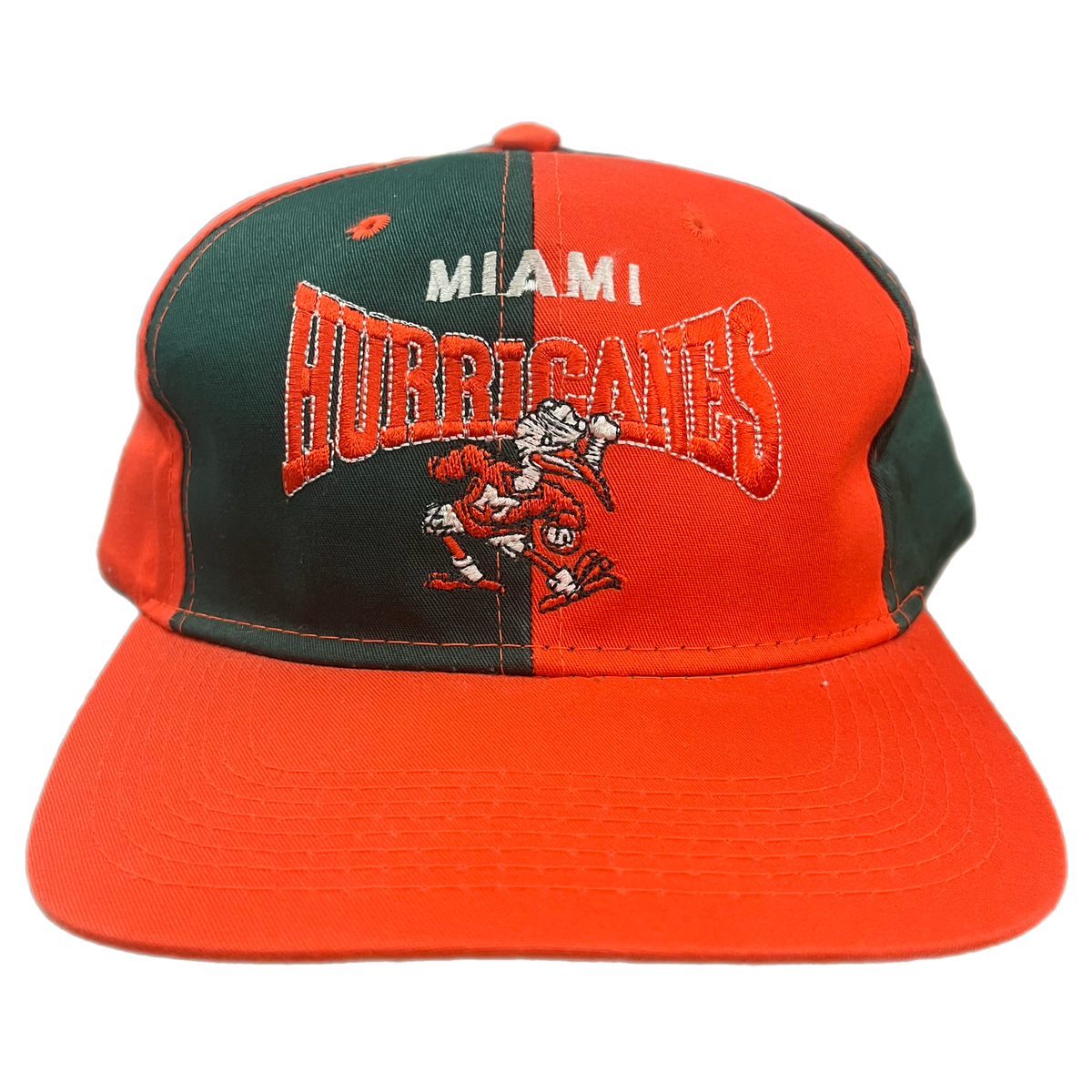 Vintage University Of Miami &quot;Hurricanes&quot; Color Block Snapback Hat