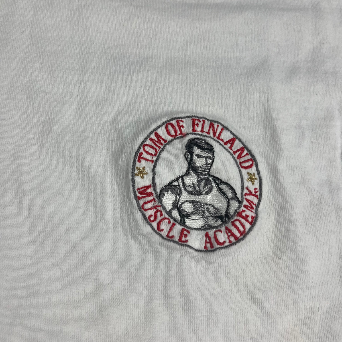 Vintage Tom Of Finland &quot;Muscle Academy&quot; Embroidered T-Shirt